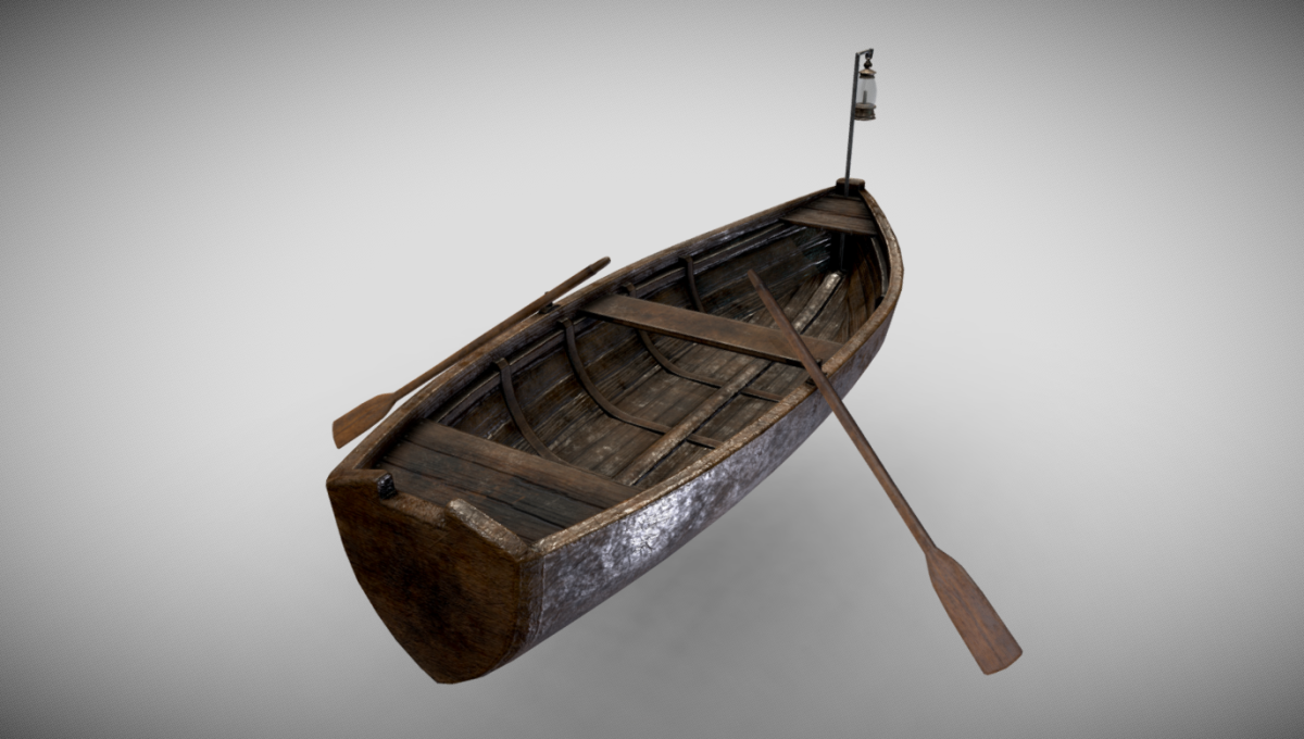 3д модель деревянной лодки