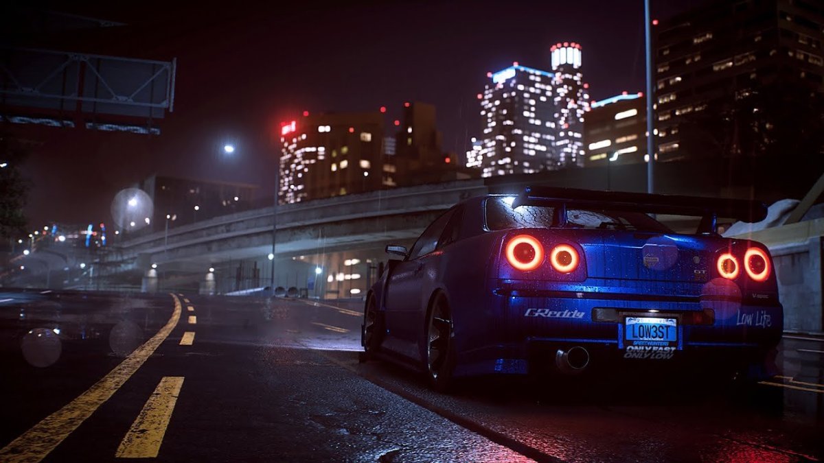 Nissan Skyline GTR r34 ночью