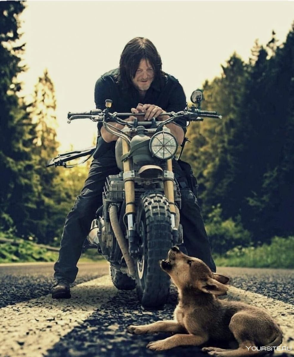 Норман Ридус Ходячие байк