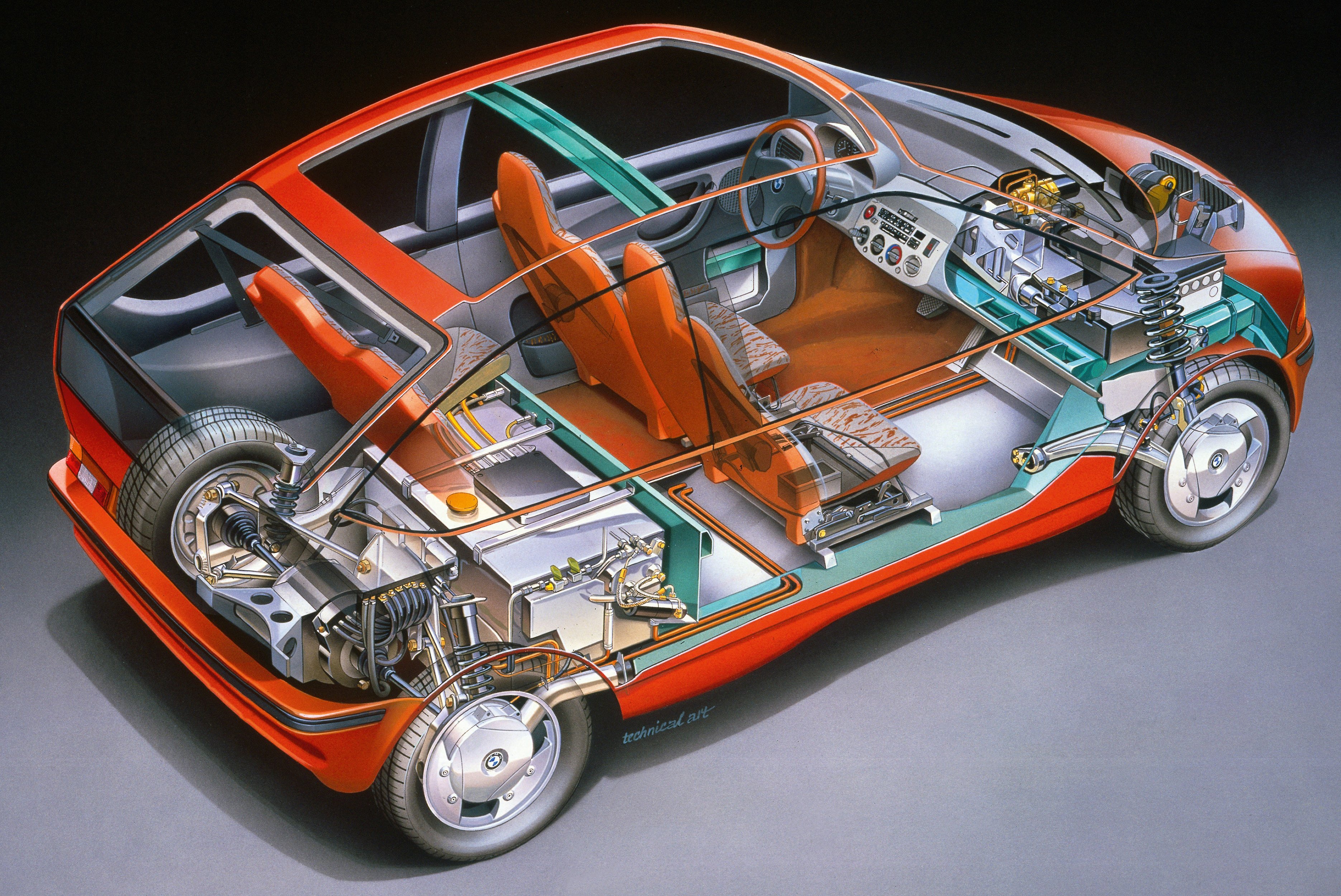 Двигатели с задним приводом. BMW z11 e1. BMW e1 Concept. BMW z11 Concept. BMW m1 Cutaway.