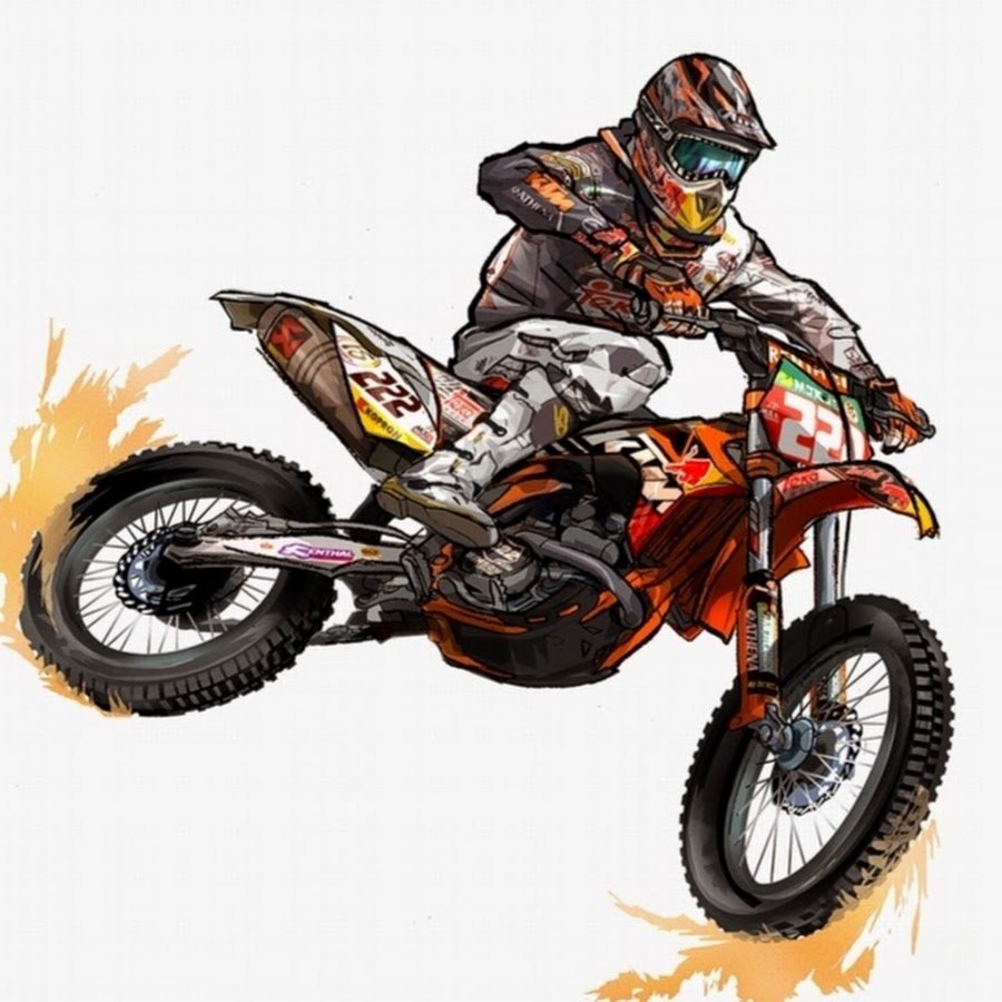 Рисунок кросс мотоцикл КТМ