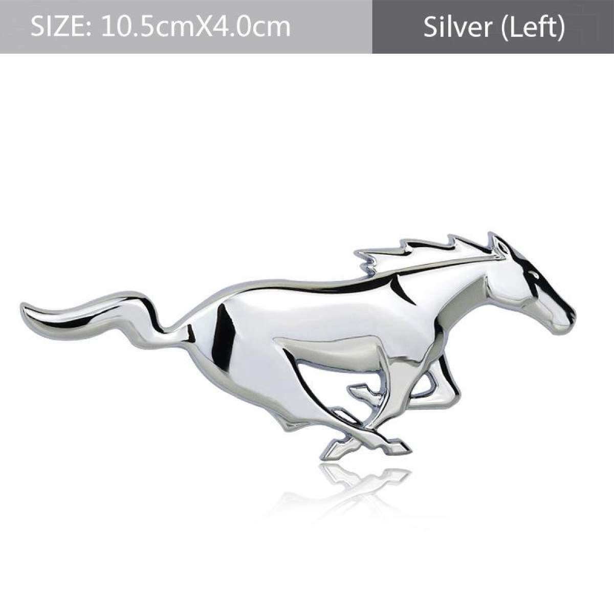 2pcs Ford Mustang Running Horse Emblem - Silver