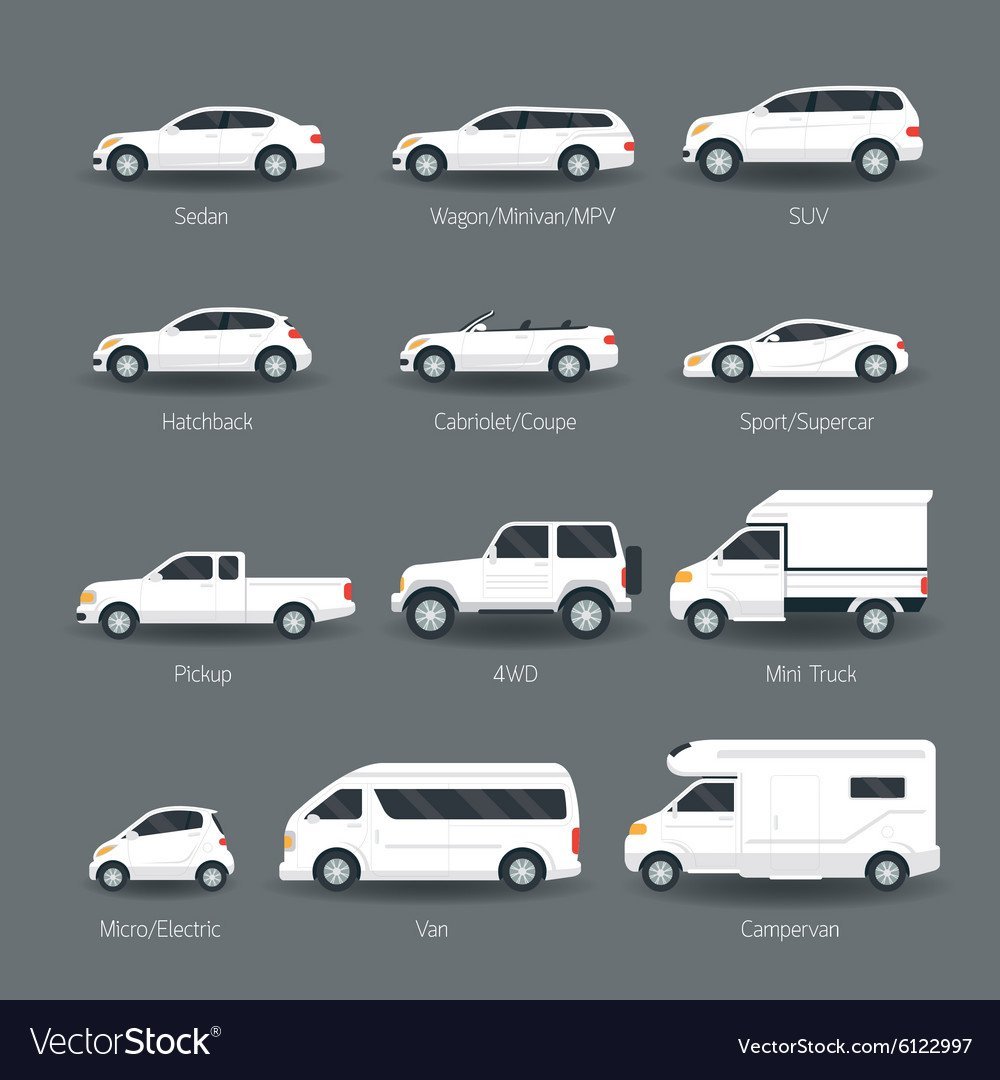 Силуэты типов автомобилей
