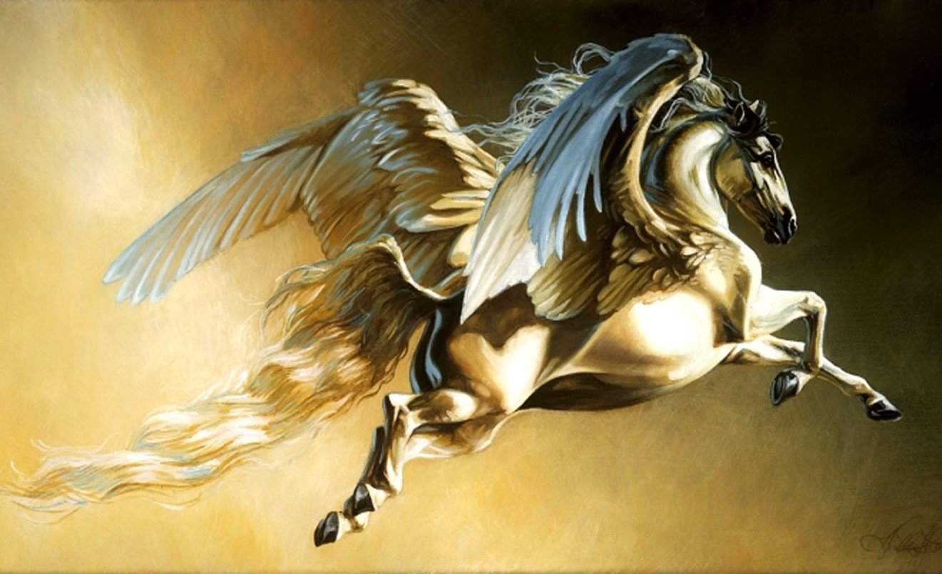 В каком произведении был конь. Лошади Хизер Тойрер. Пегас древнегреческая мифология.