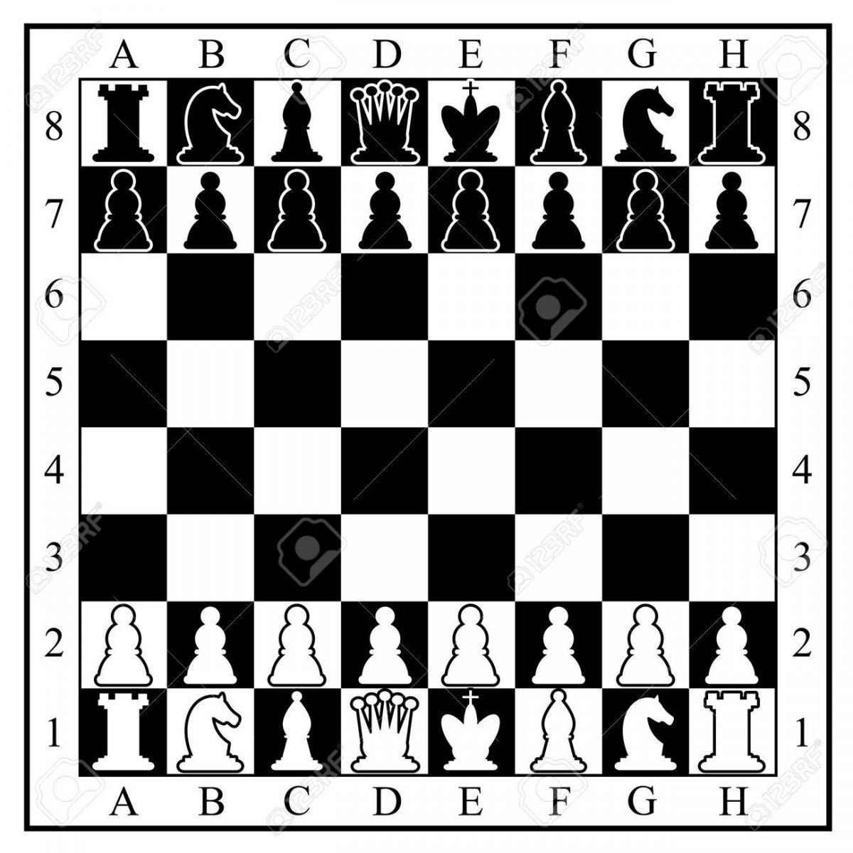 Шахматное поле с фигурами