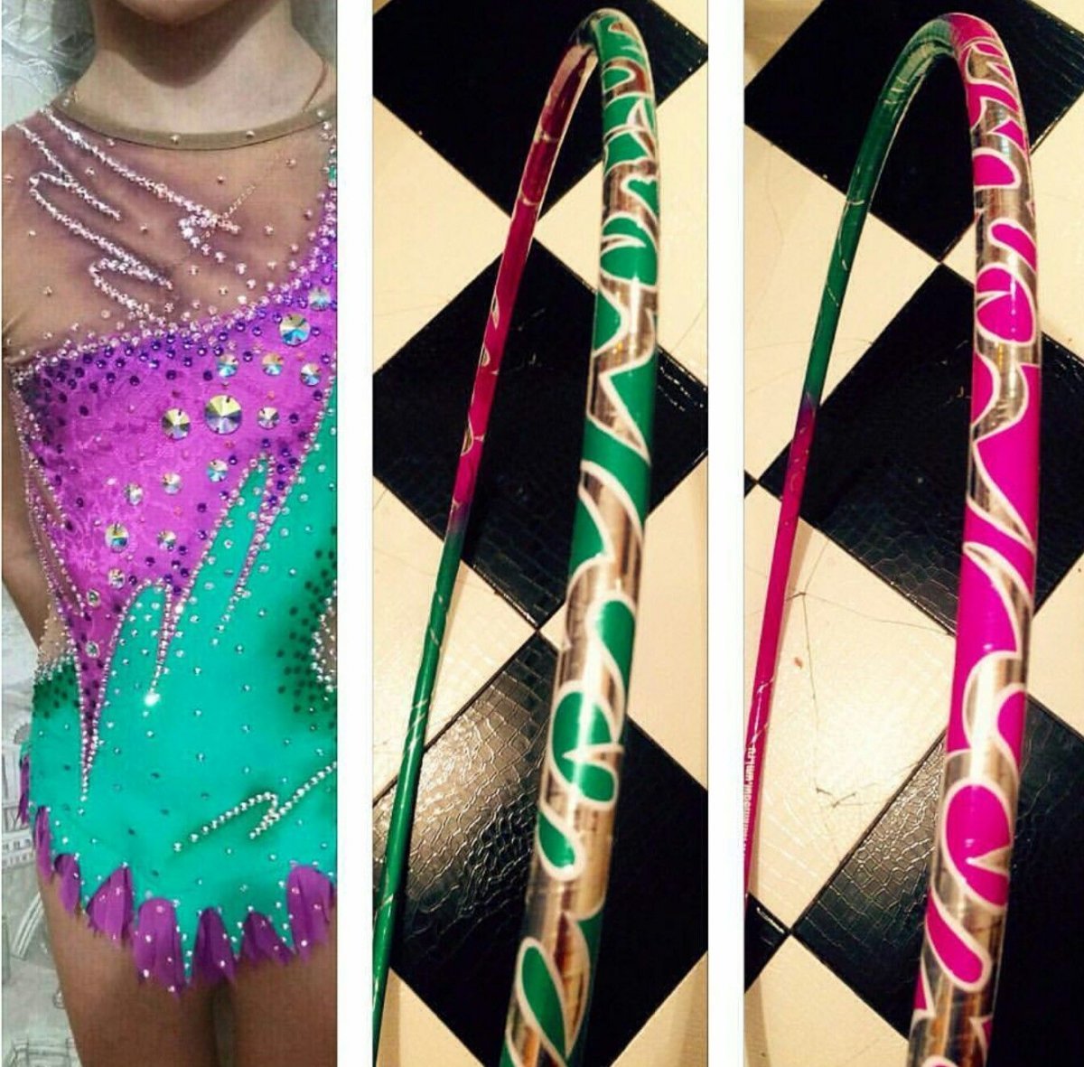 Украшение обруча для художественной гимнастики