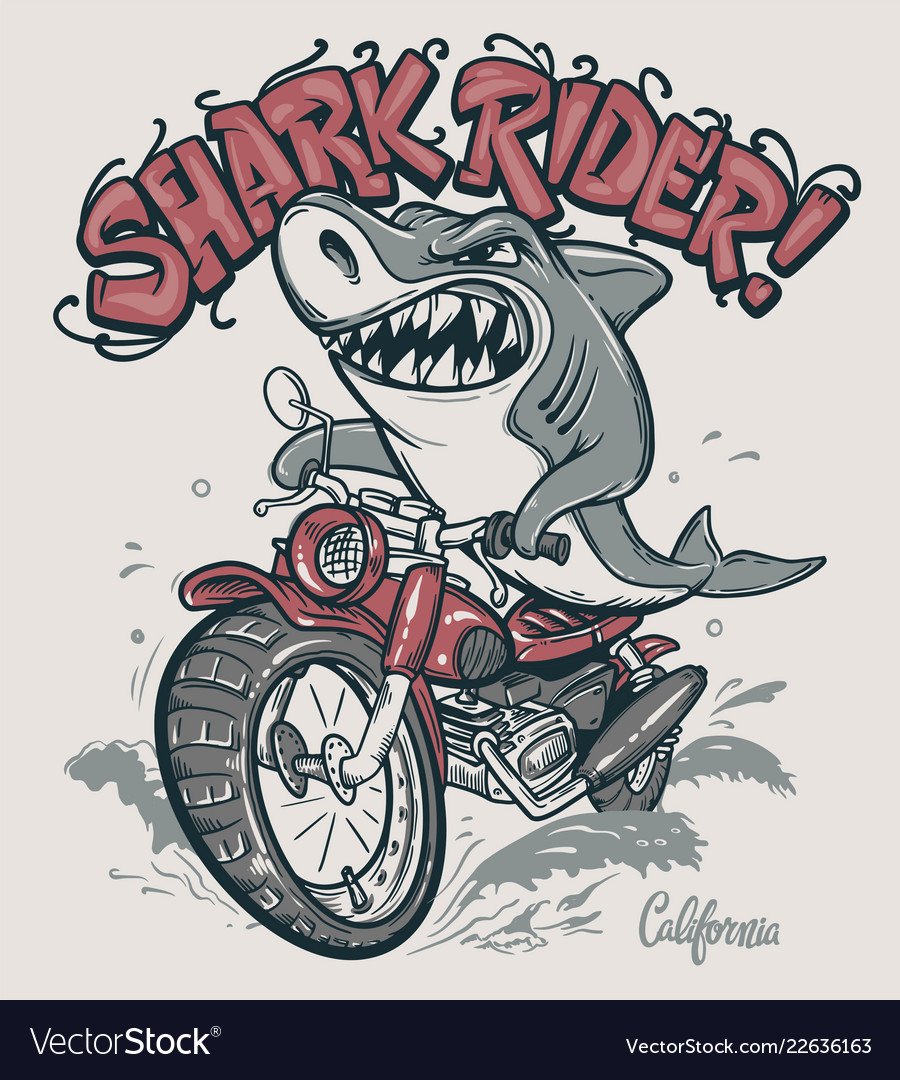 Графика с акулой на мотоцикл