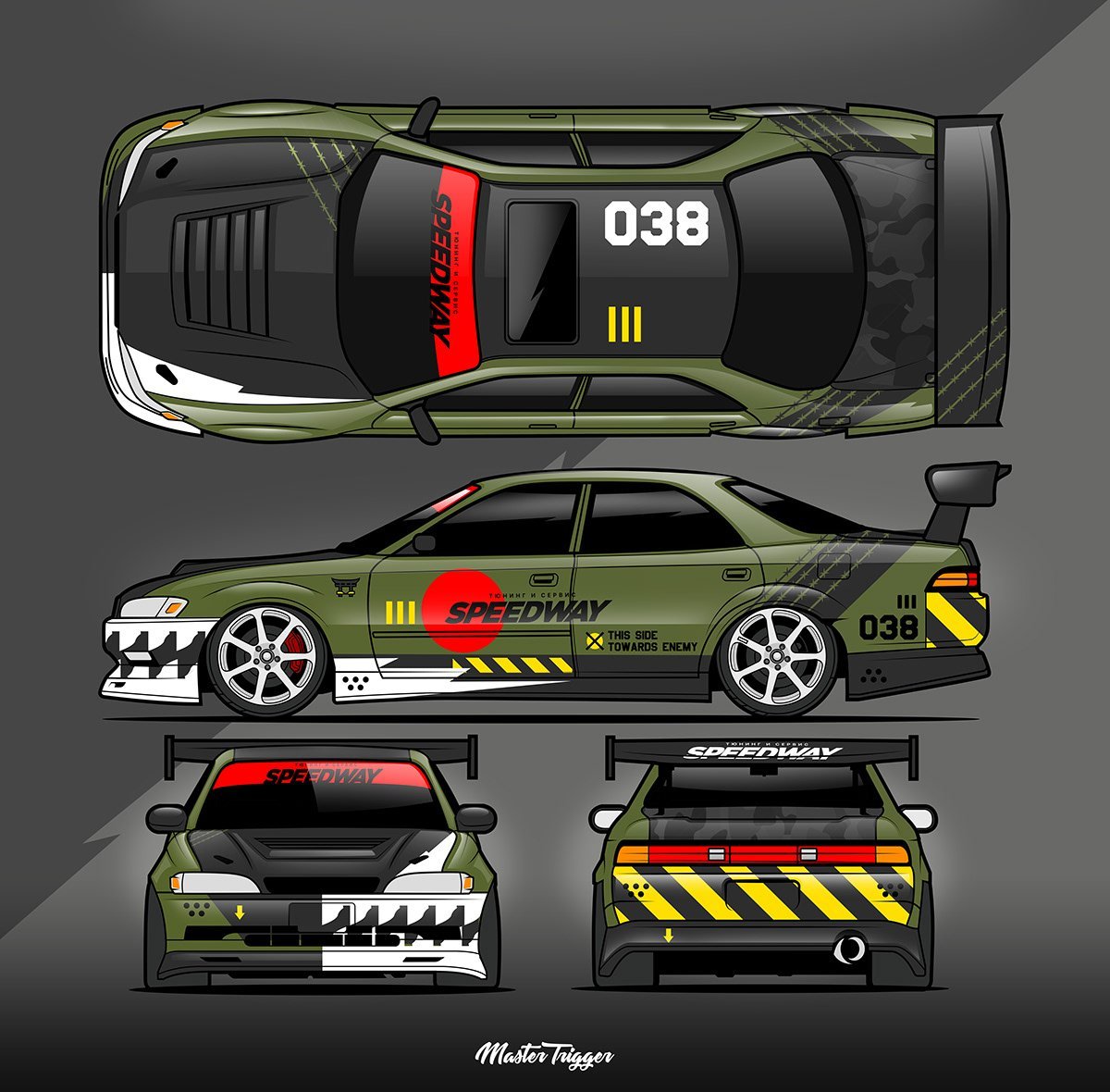 Toyota Mark 2 100 livery развертка