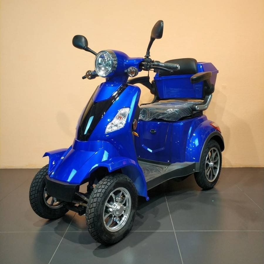 Электрический четырехколесный скутер Kachu 4rike x1, 1000вт, 20 Ач, синий