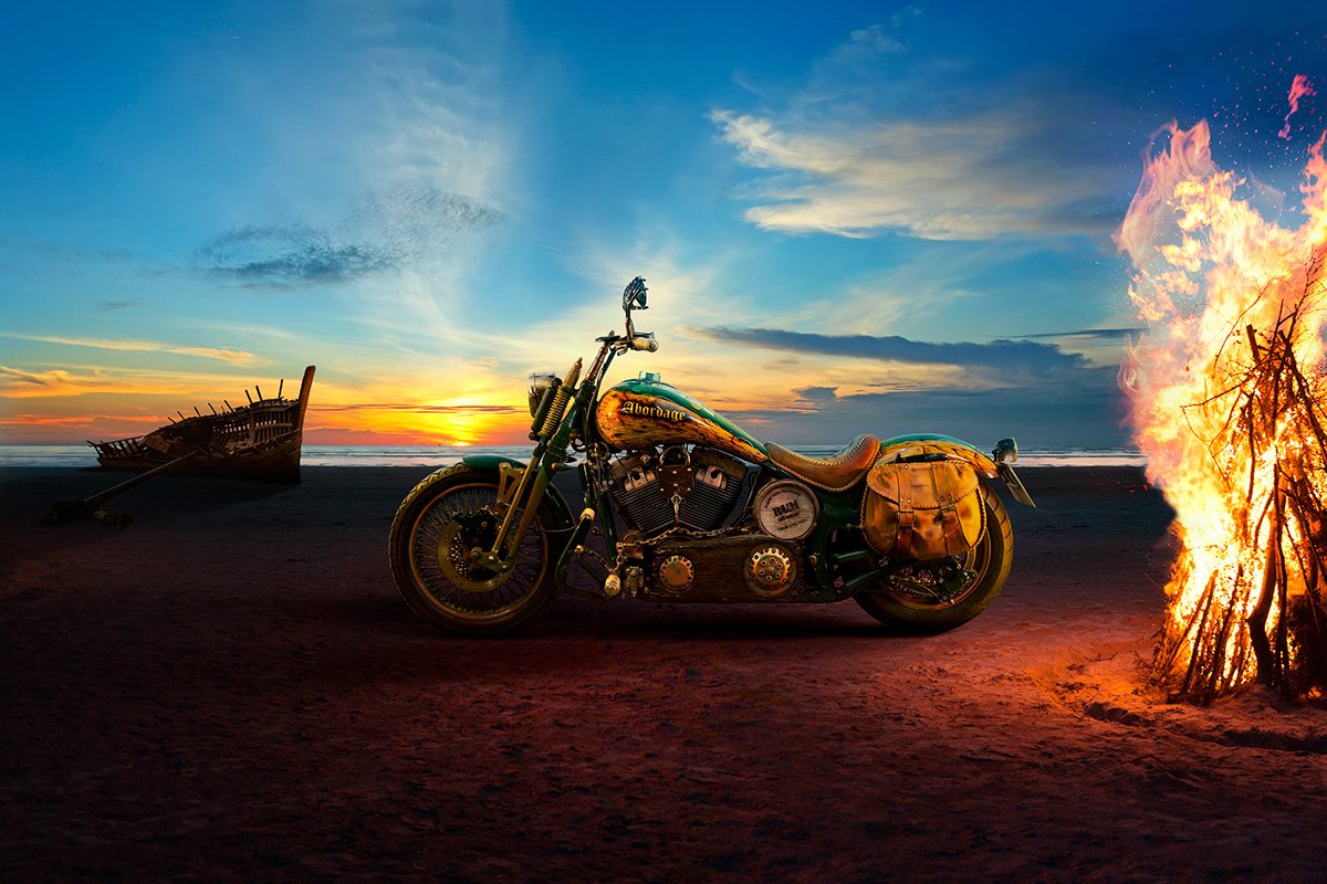Харлей Дэвидсон мотоциклы закат