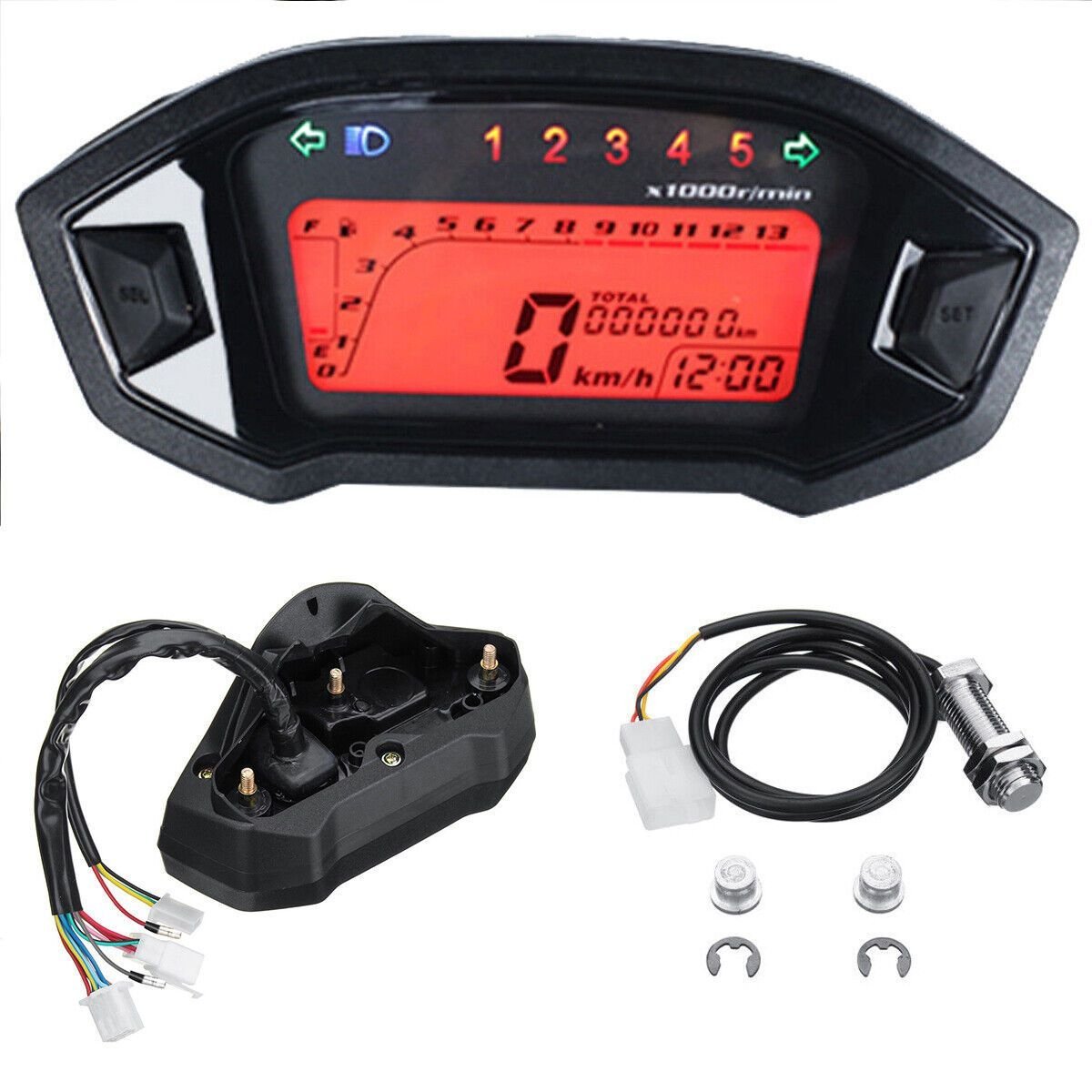 Universal Motorcycle Digital Gauge Speedometer tachometer