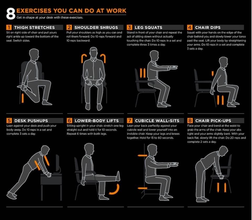 Упражнения для шеи и спины при сидячей работе