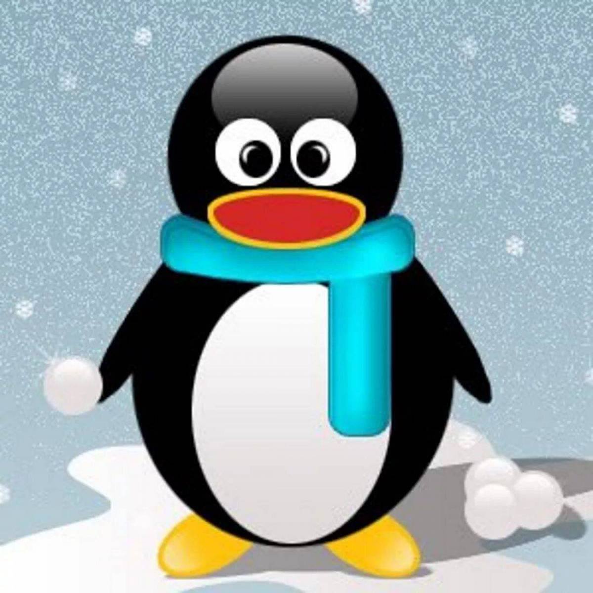 Картина пингвина для детей