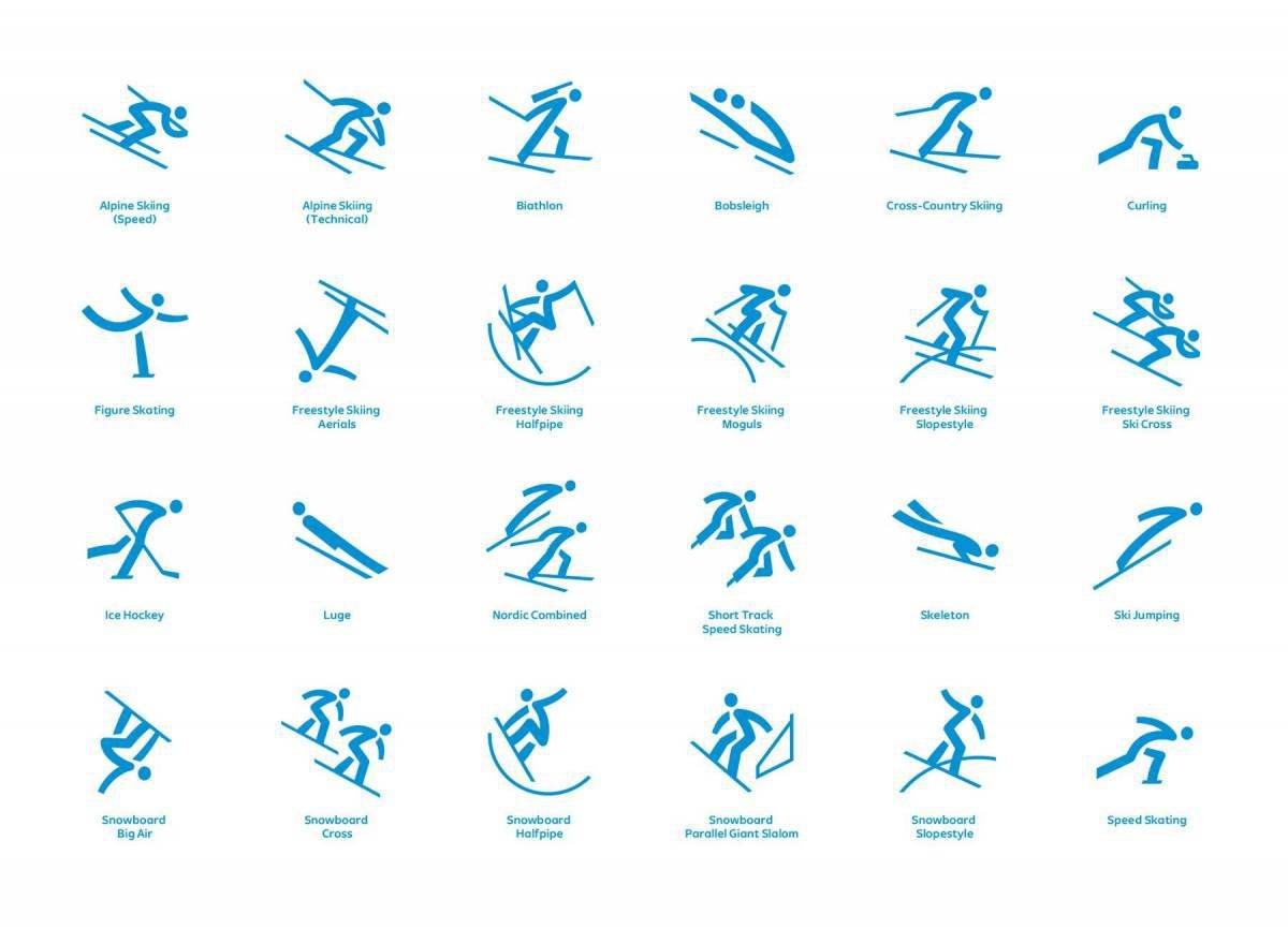 Схематические обозначения зимних Олимпийских видов спорта
