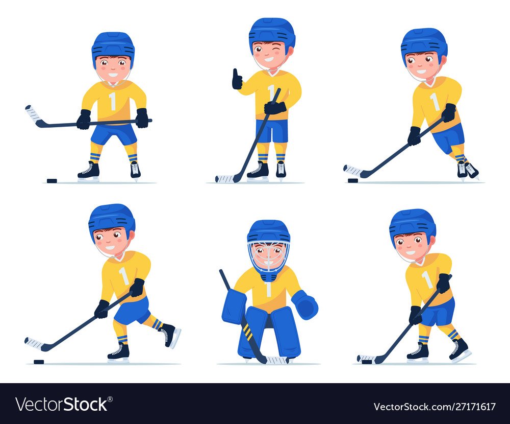 Рисунок хоккеиста для детей цветные