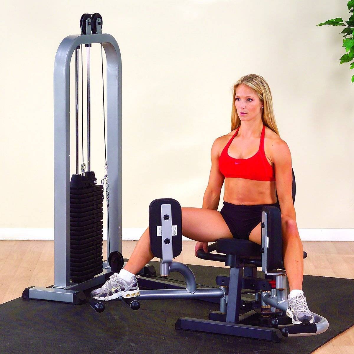 Блочный тренажер приведение-отведение ног сидя body-Solid giot-stk