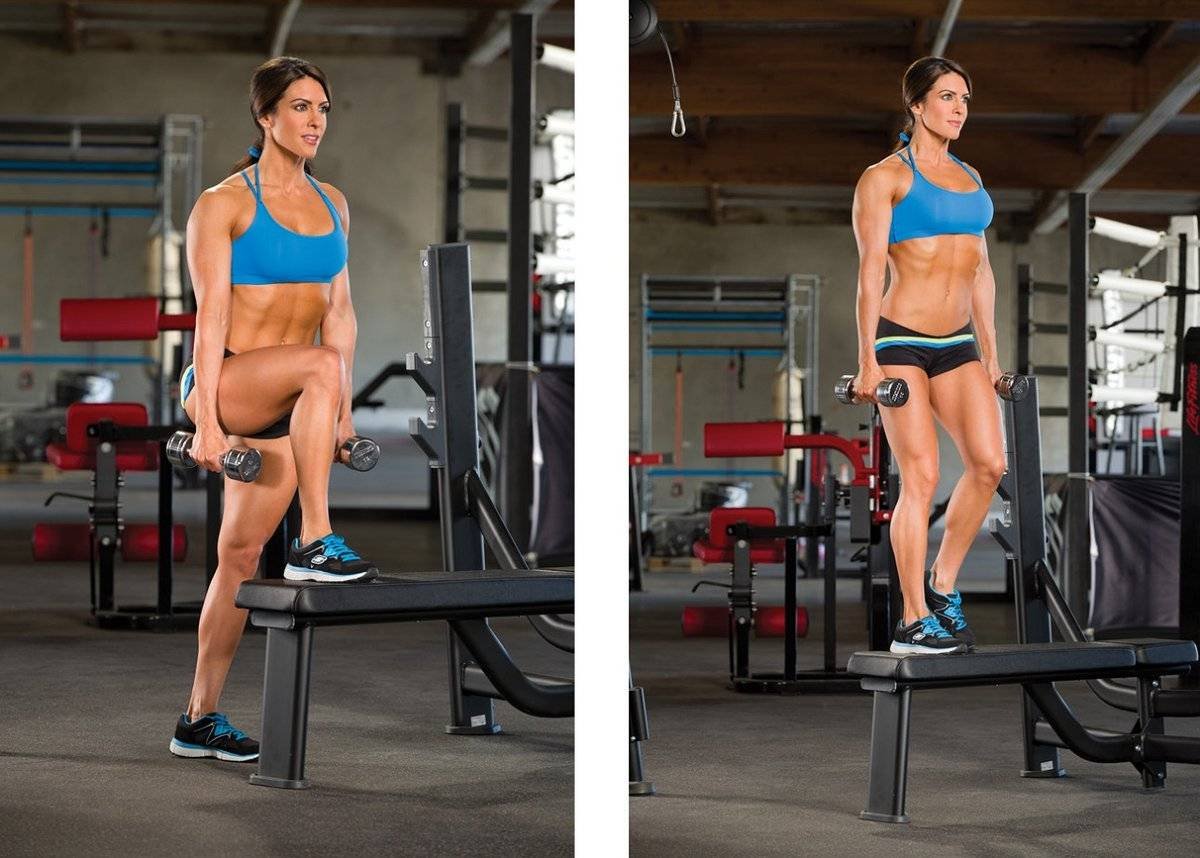 Упражнения зашагивания на платформу