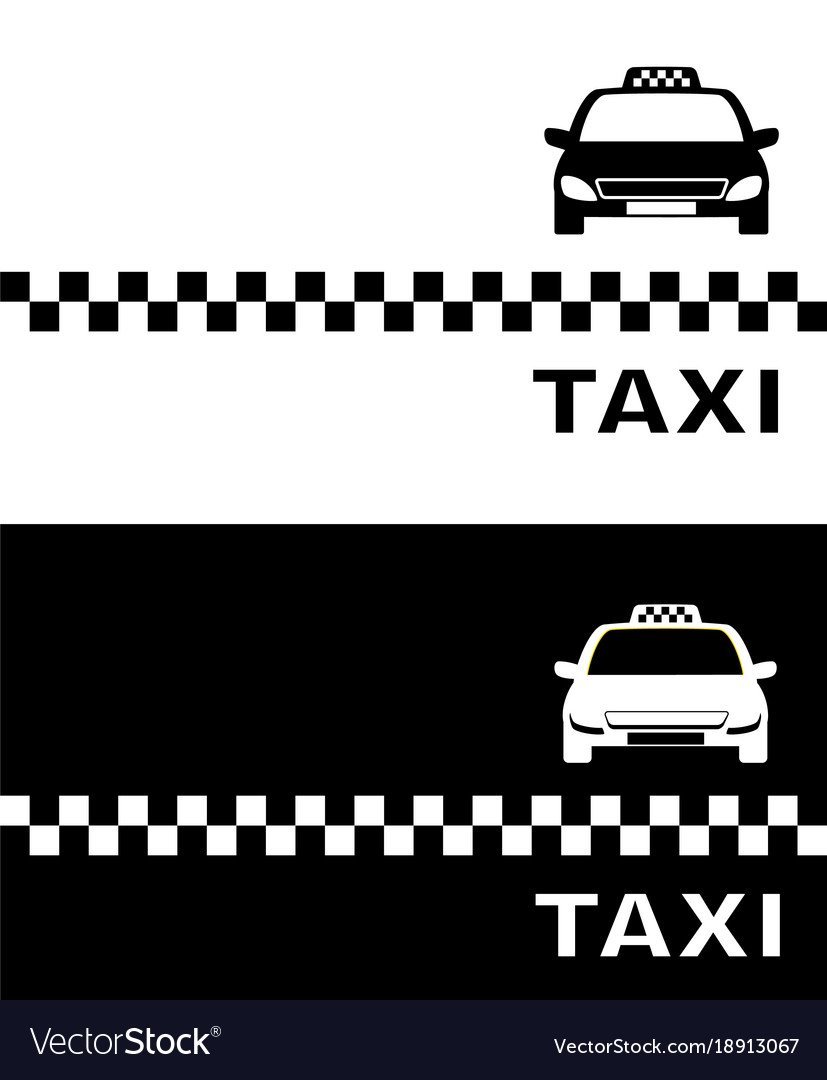 Визитки такси черно белые