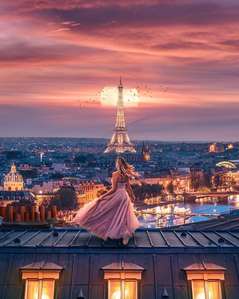 Париж эйфелева башня ночью