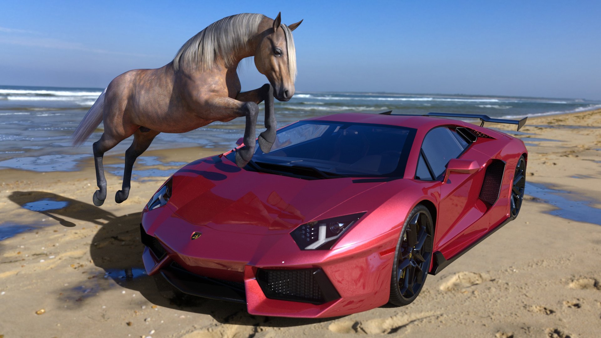 Конь какая машина. Машина с лошадью. Спорткар с лошадью. Лошадь и автомобиль.