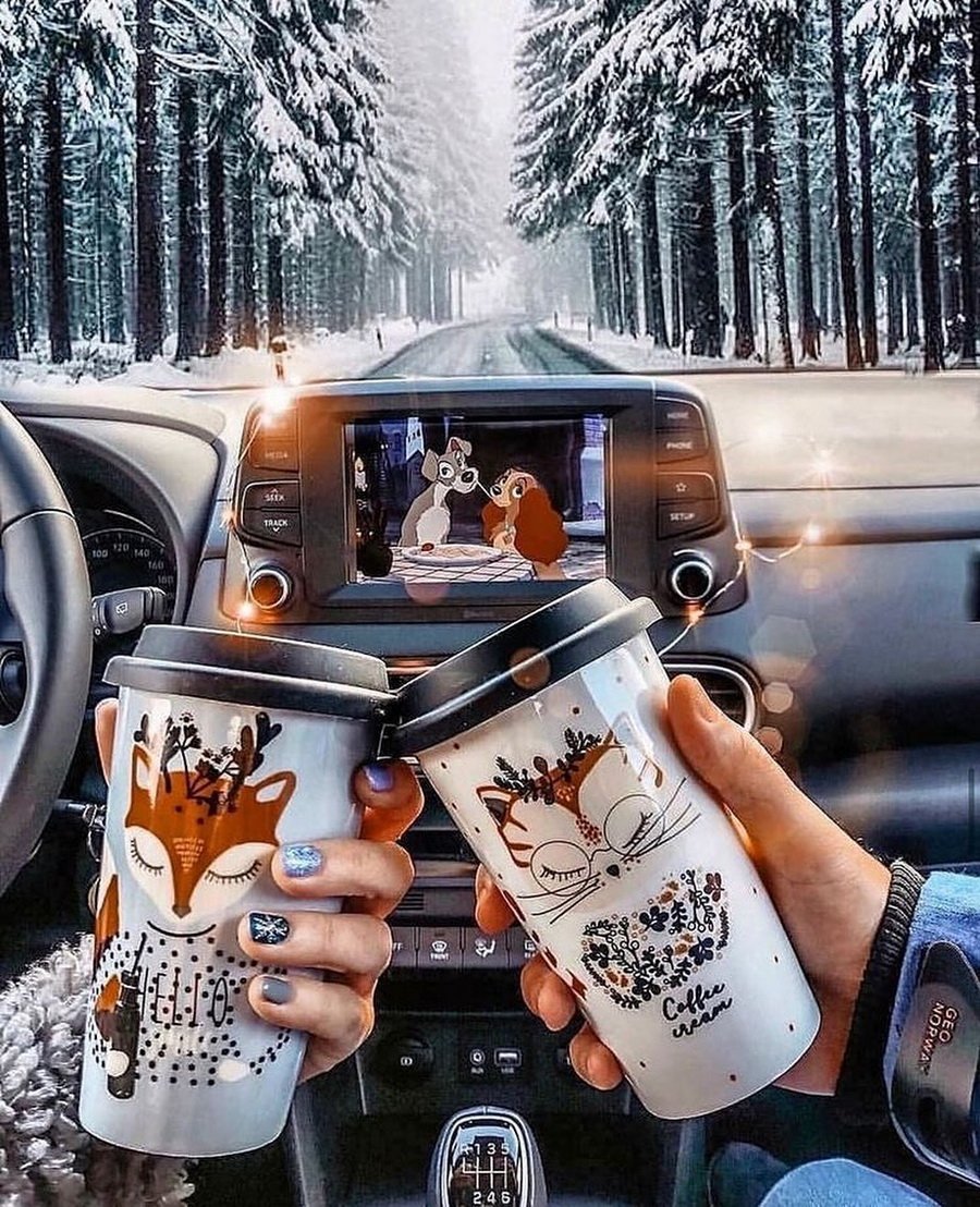 Доброе утро кофе в машине
