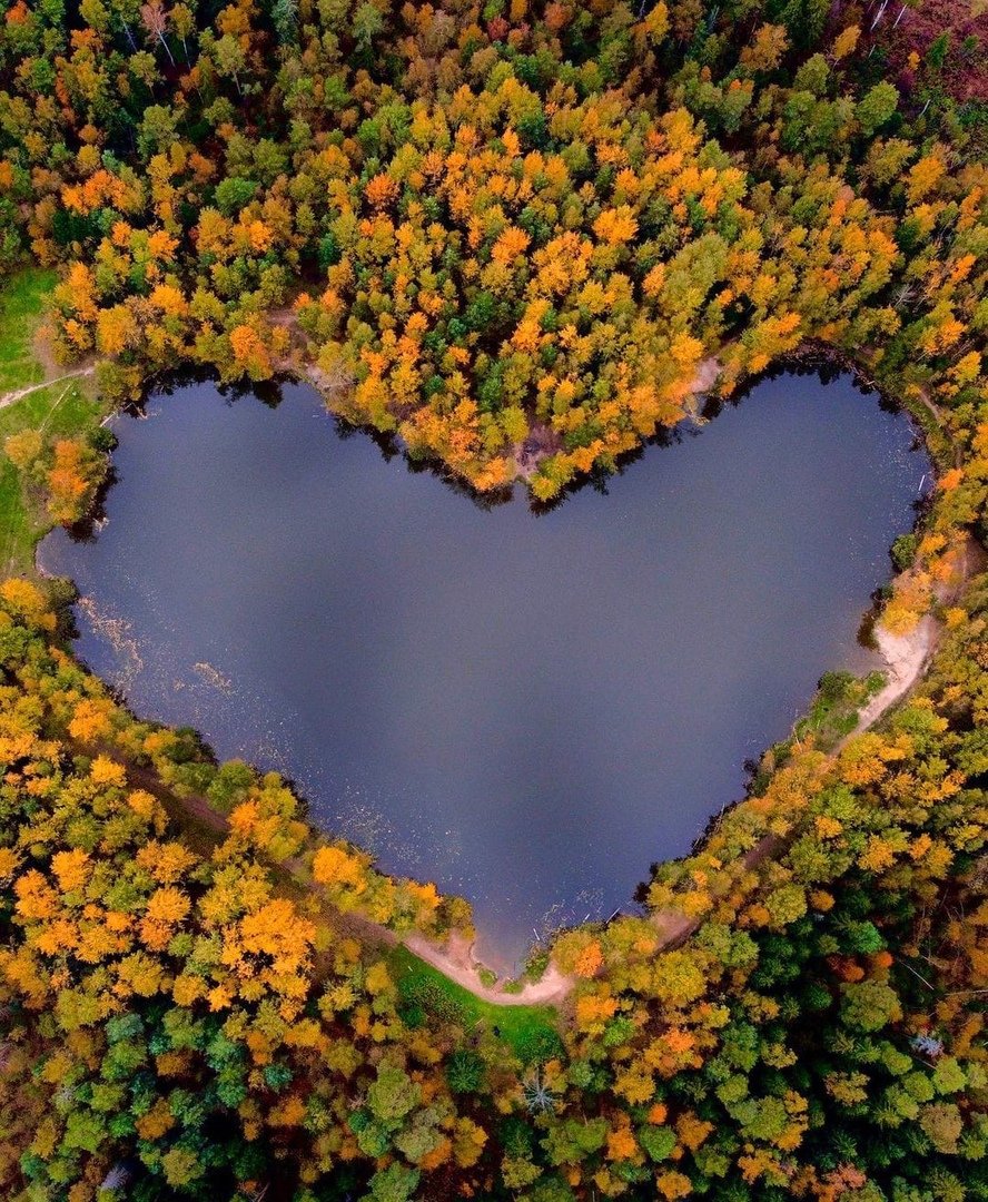Озеро в форме сердца Балашиха