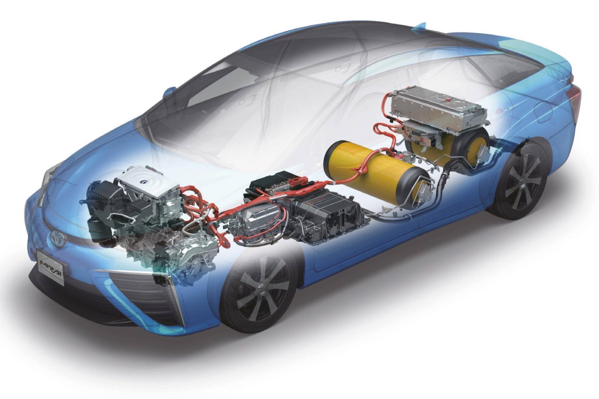 Элементы двигателя автомобиля. Toyota Mirai двигатель. Toyota Mirai на водородном топливе. Fuel Cell Toyota. Toyota Mirai топливный элемент.