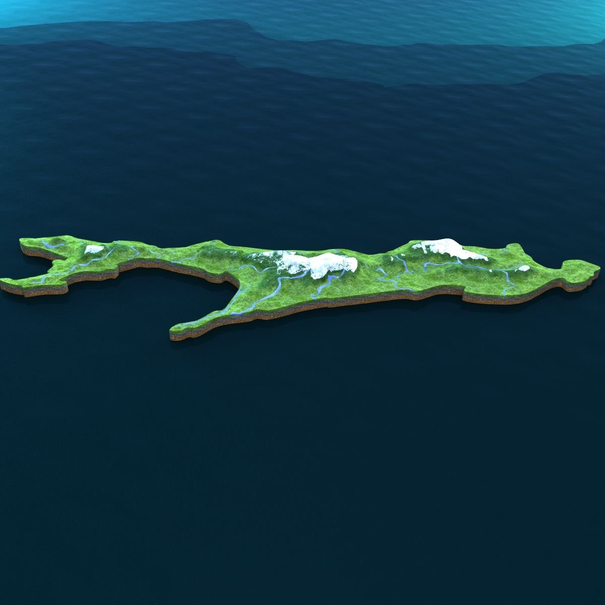 Остров Сахалин модель 3д
