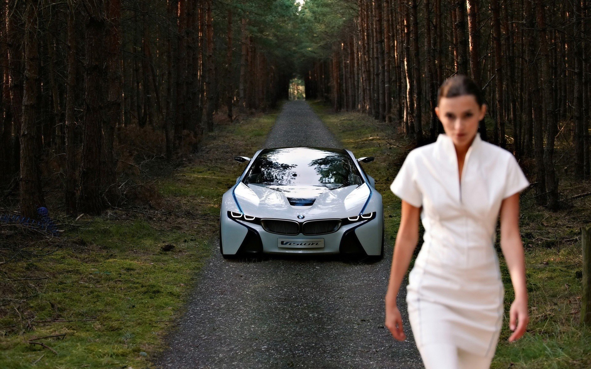 BMW Vision EFFICIENTDYNAMICS Concept 2009. Фотосессия с автомобилем. Фотосъемка с машиной. Фотосет с машиной. Привлекательная машина