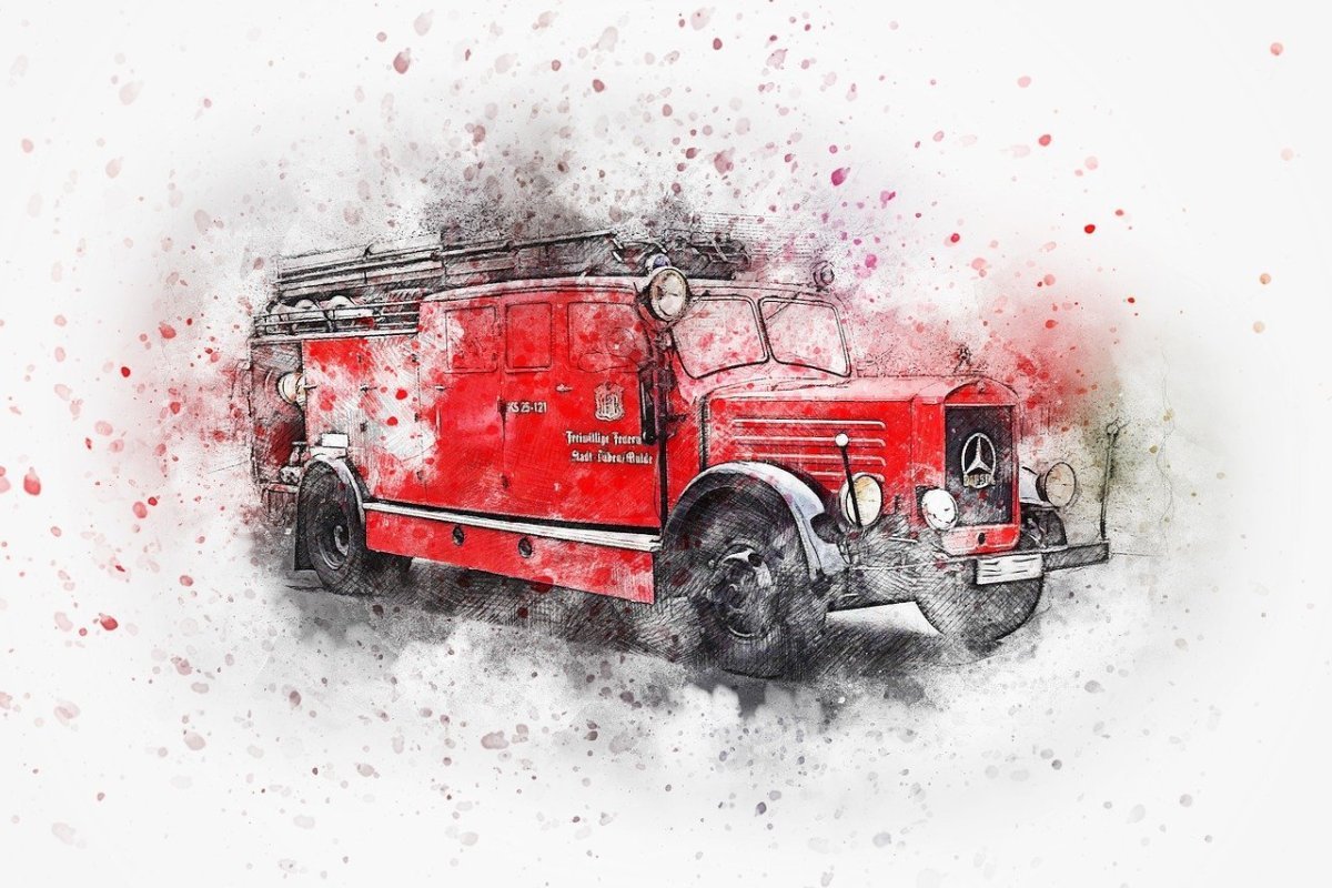 Автомобиль пожарный тема. Пожарная машина. Пожарная машина акварель. Пожарный автомобиль арт. Пожарная машина картинка.