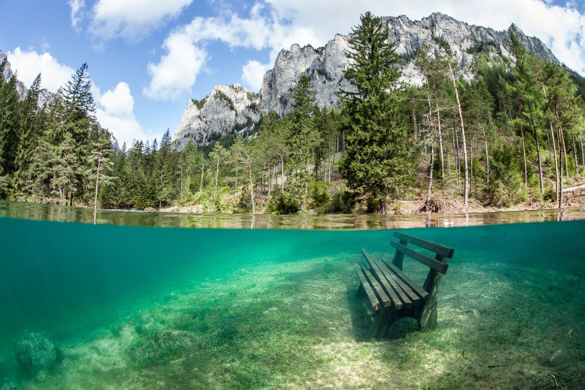 Очень глубокое озеро. Озеро Грюнер Австрия. Зеленое озеро Грюнер Зее. Парк Грюнер Зее Австрия. Парк зеленое озеро в Австрии.
