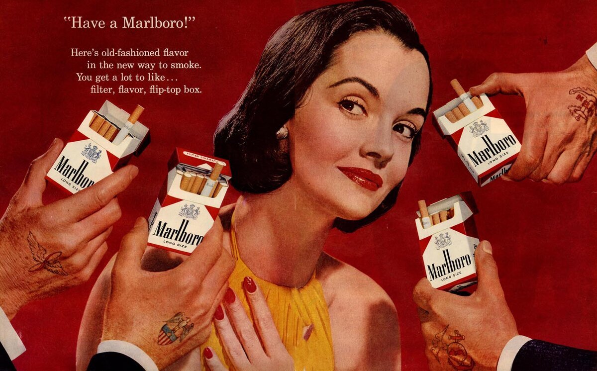 Старая реклама сигарет Мальборо