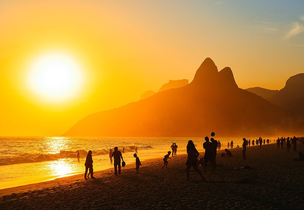 Пляж Рио де Жанейро Ипанема рассвет