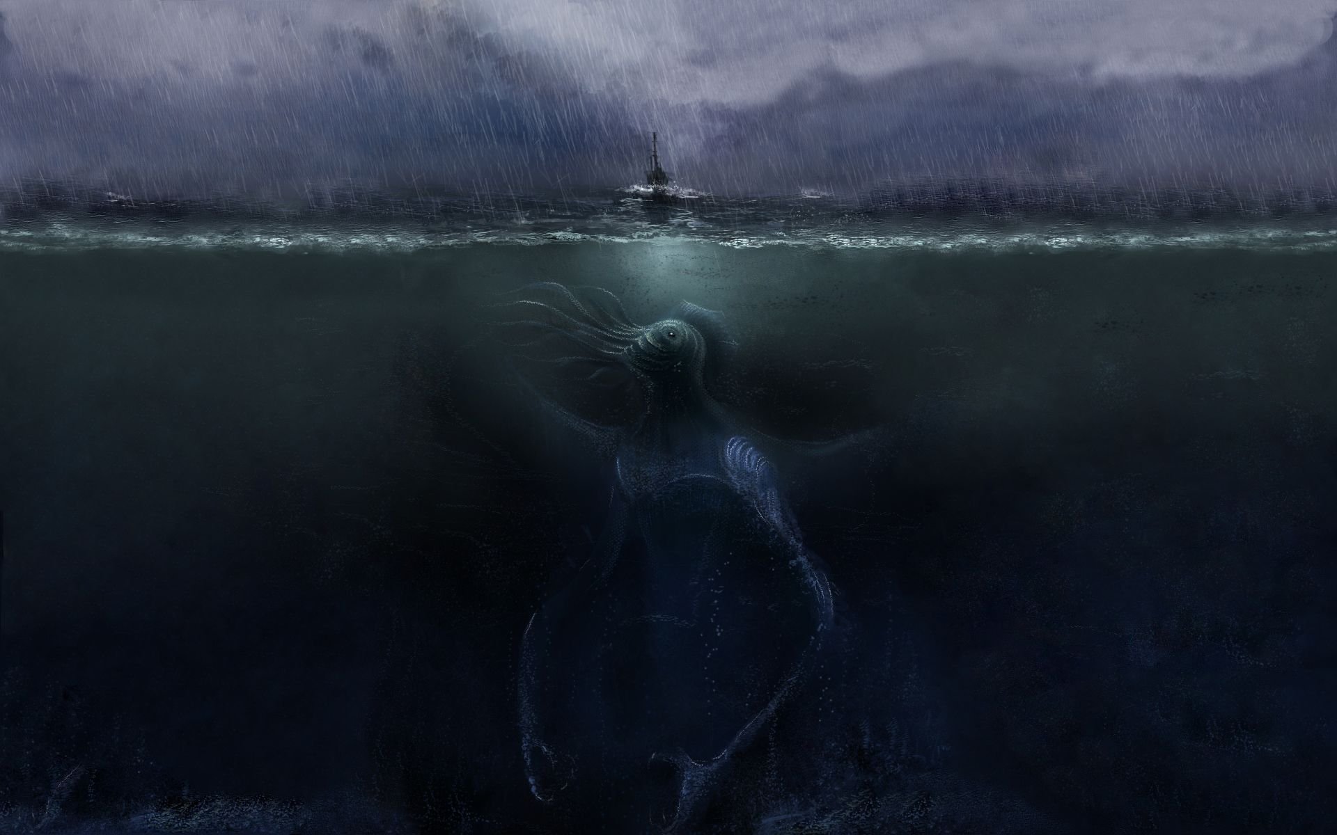 Озеро ужаса 2. Талассофобия Лавкрафт. Морское чудовище Ктулху. Лавкрафт морские чудовища. Bloop Лавкрафт.
