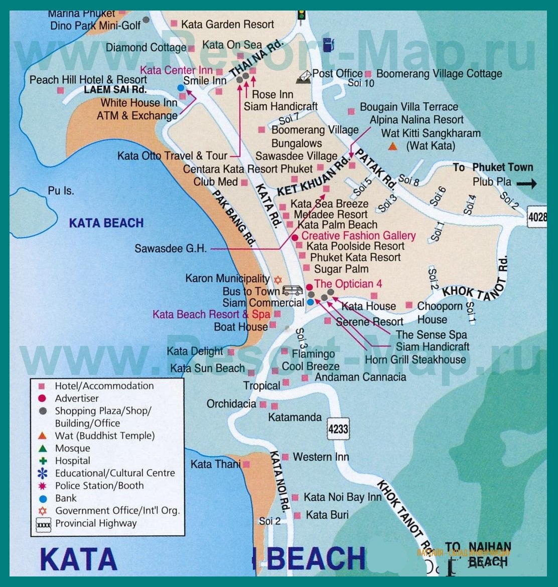 Пхукет пляж ката карта