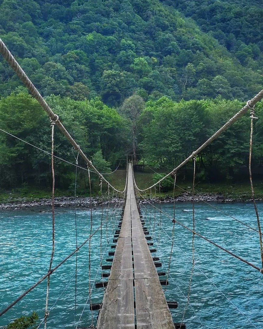 Подвесной мост Бзыбь Абхазия