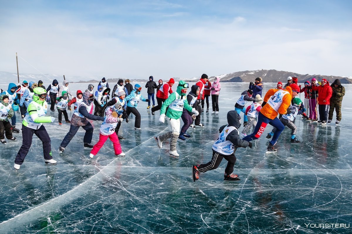 Конькобежный марафон на Байкале