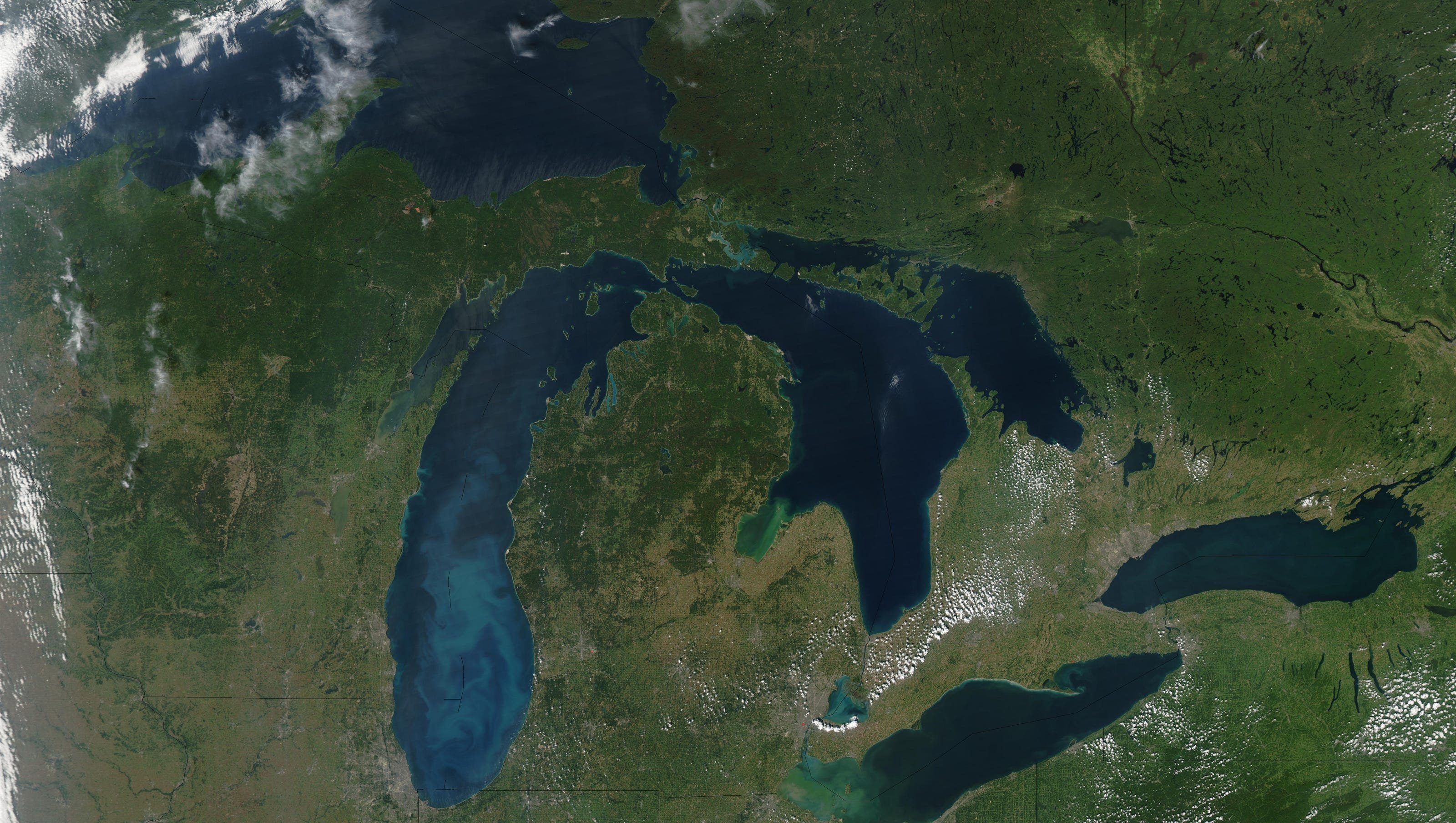 Река соединяющая великие озера с атлантическим океаном. Великие американские озера Северной Америки. Великие озера (бассейн Атлантического океана). Лес из космоса. Огайо озеро.