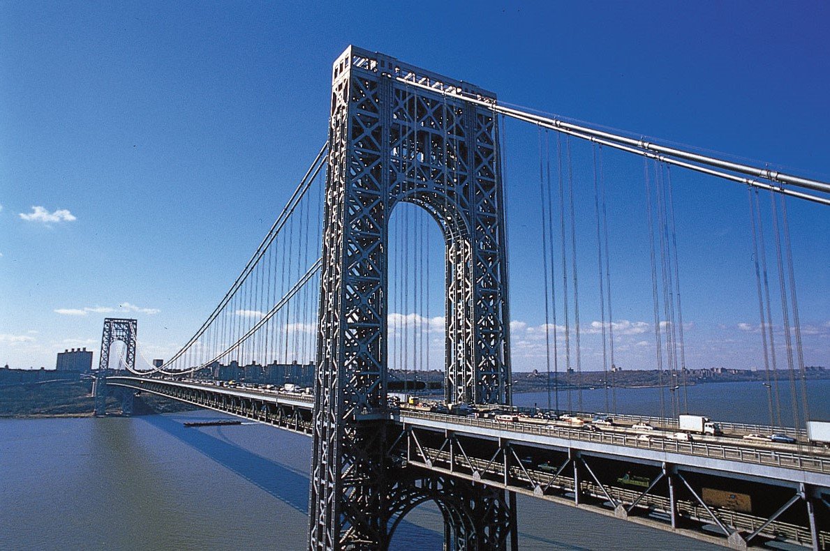 В сша через мост. Мост через Гудзон в Нью-Йорке. Мост Джорджа Вашингтона (Сиэтл). Мост Нью джерси. Вантовый мост Нью Йорк.
