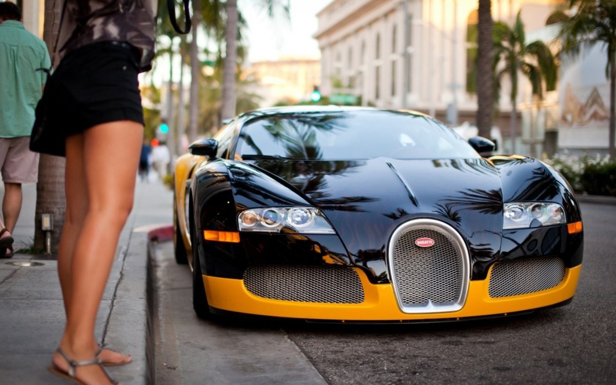 Bugatti Veyron super Sport девушка