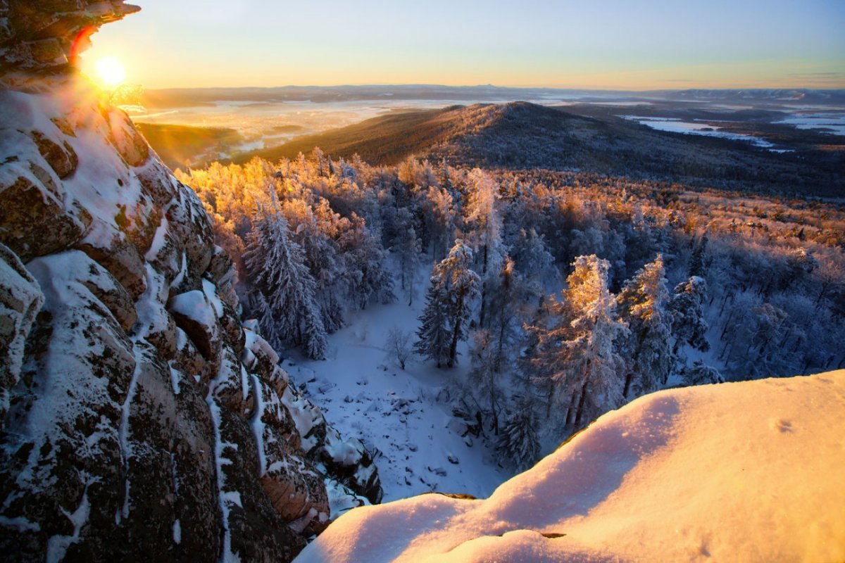 Уральские горы Таганай зима