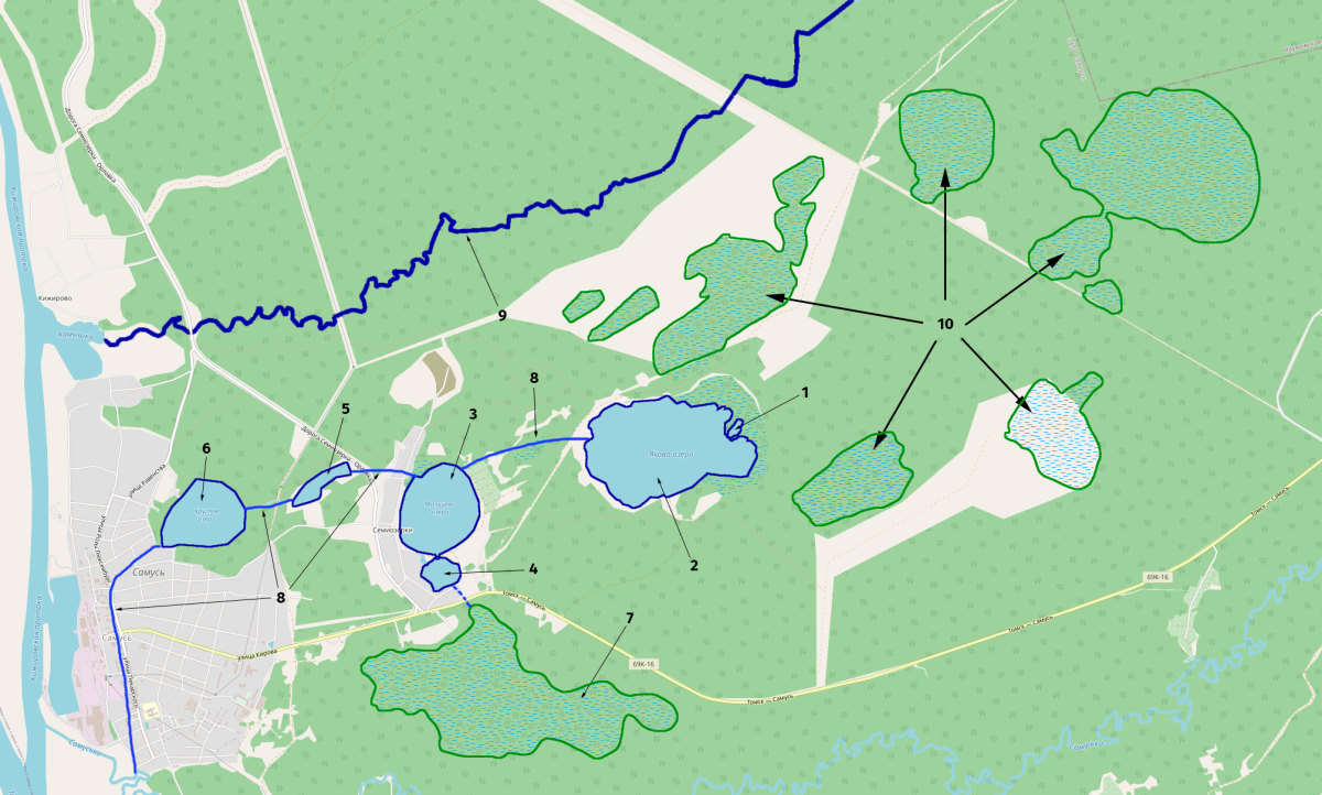 Карта семь озер