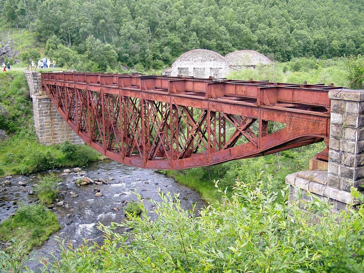Железнодорожные мосты с фермой с ездой поверху