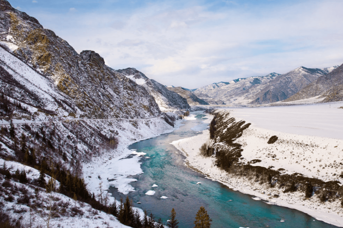 Чемал горный Алтай зима