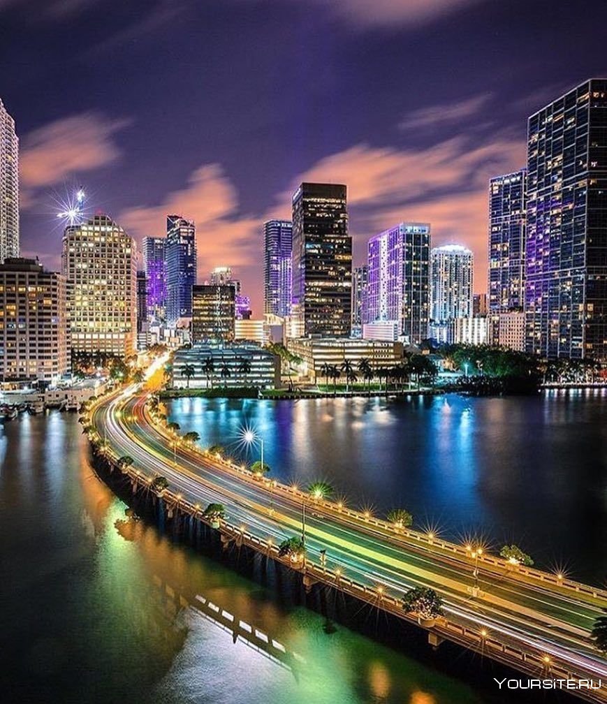 Майами город ночью