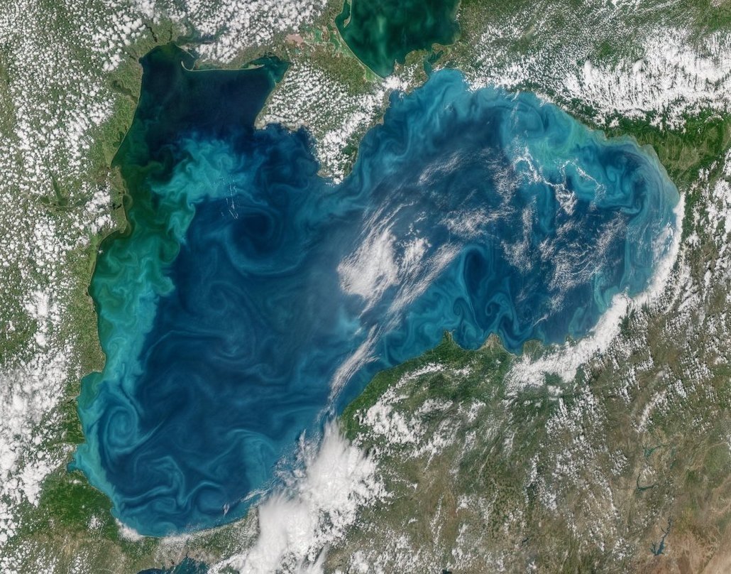 Черное море снимок со спутника