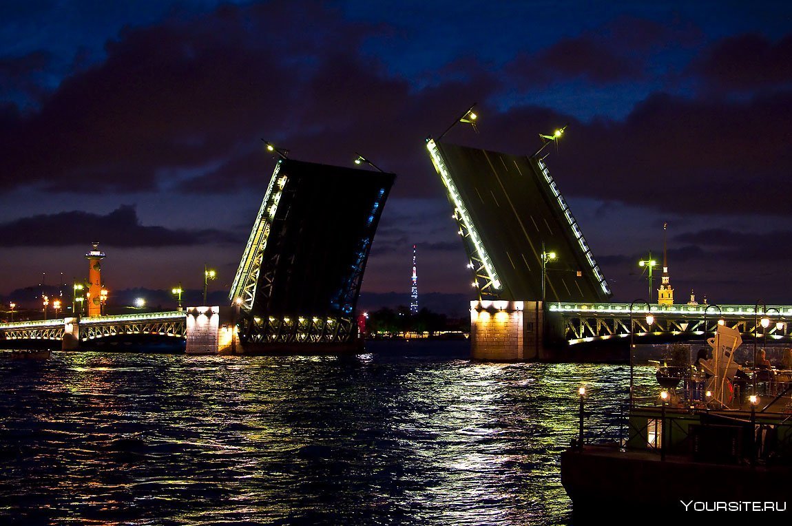 Питер мост разводной Дворцовый мост