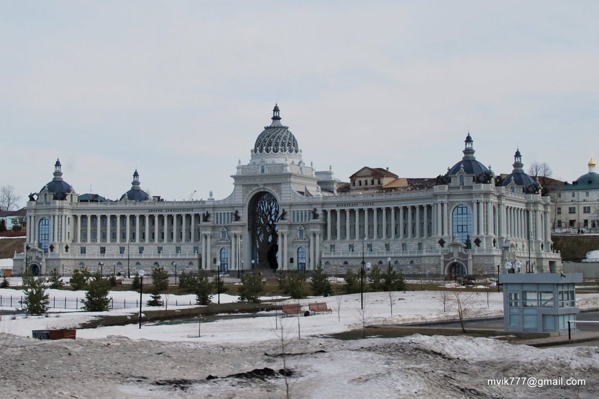Дворец земледелия Казань зимой