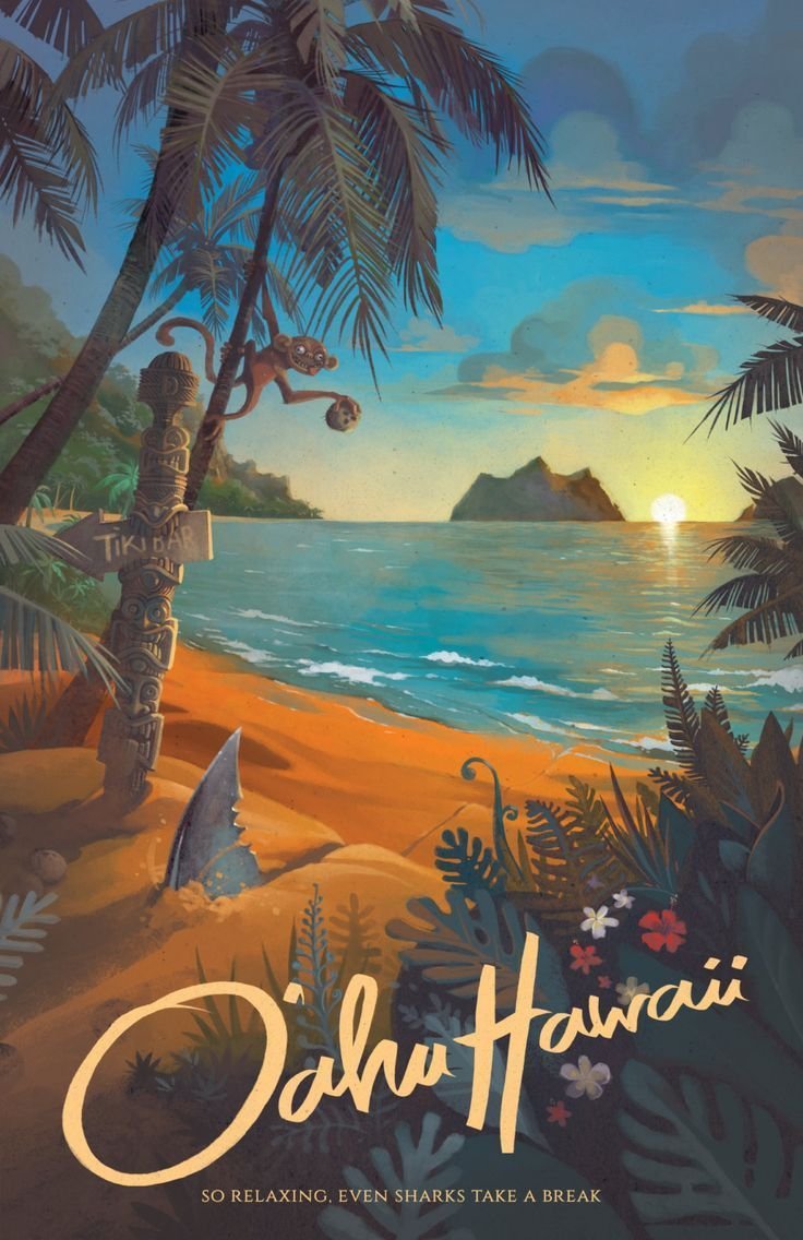 Плакат АЛОХА Гавайи