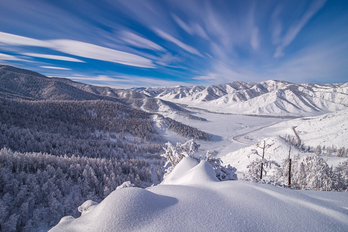Чике-Таман перевал горный Алтай зима